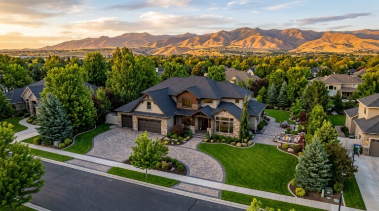 Premium paver hardscape enhancing the curb appeal and resale value of a Treasure Valley home